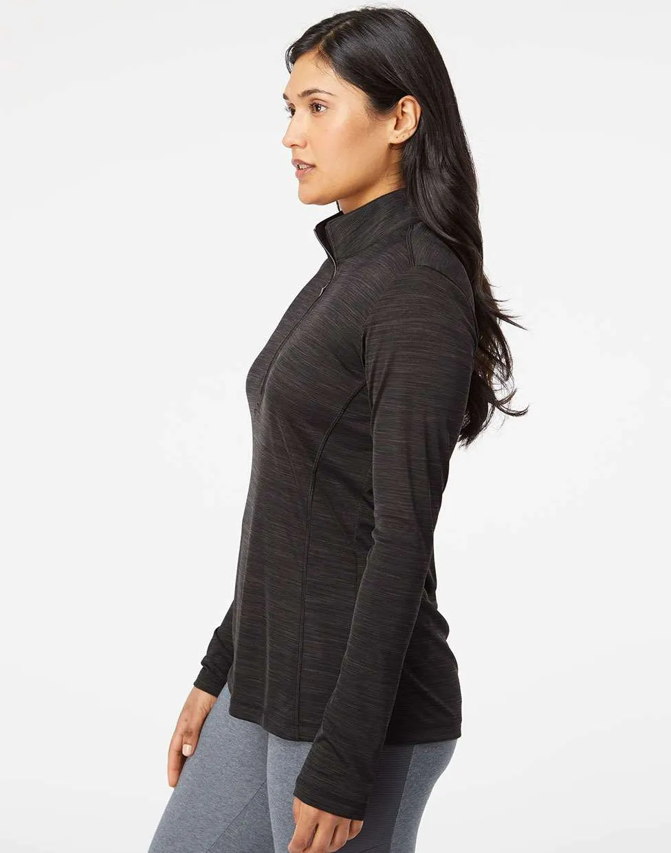 Adidas Ladies Lightweight Mlange QuarterZip Pullover