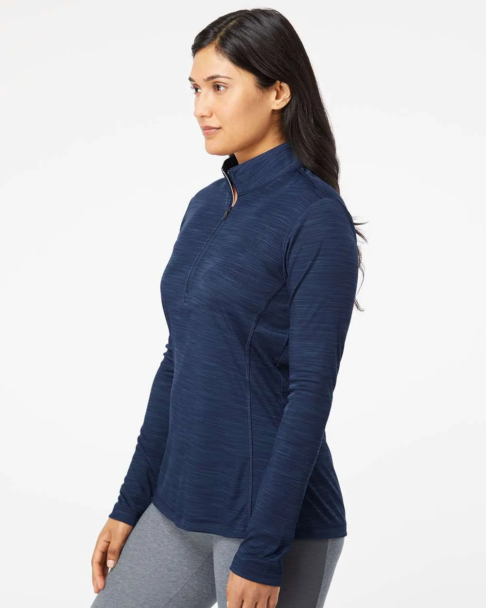 Adidas Ladies Lightweight Mlange QuarterZip Pullover