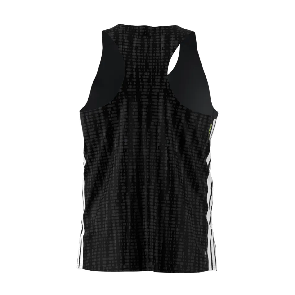 Adidas Men's Adizero Singlet in Carbon/Black SS25