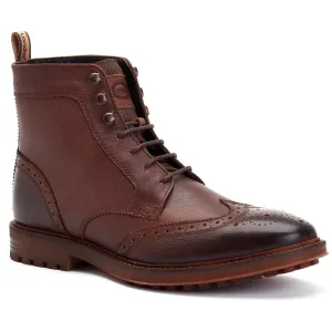 Base London Hemlock Mens Leather Brogue Detail Boot