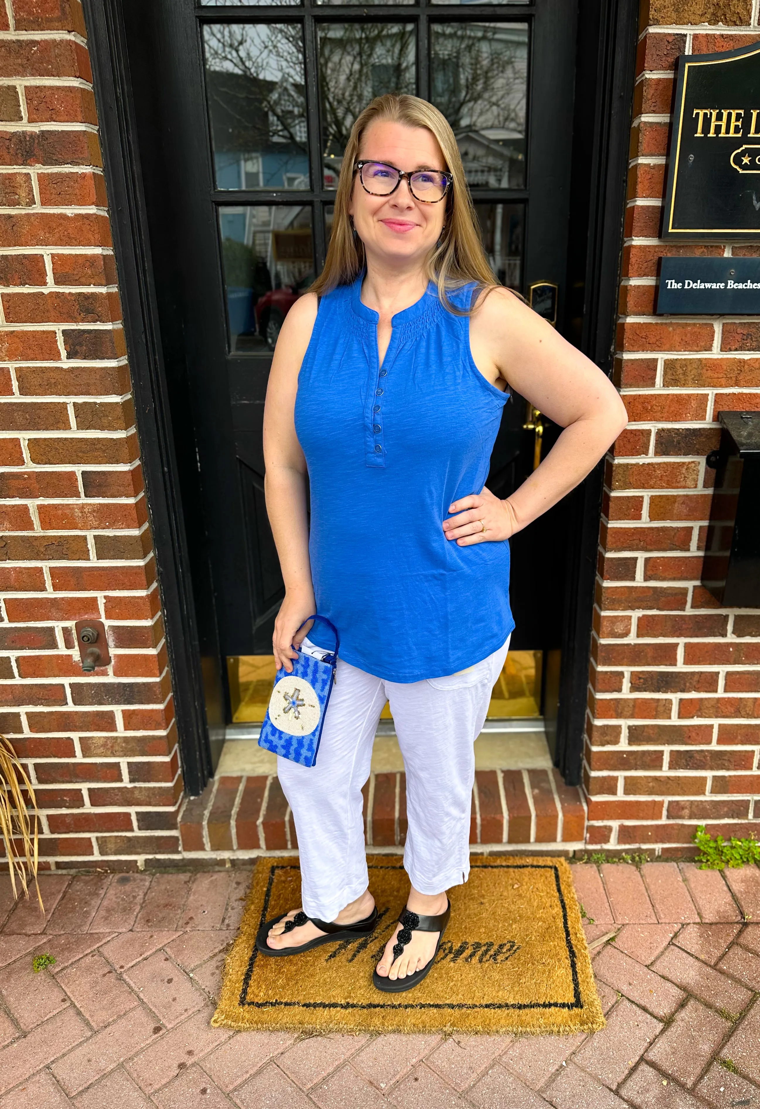 Beachtime by Lulu B Blue Cotton Bella Tank