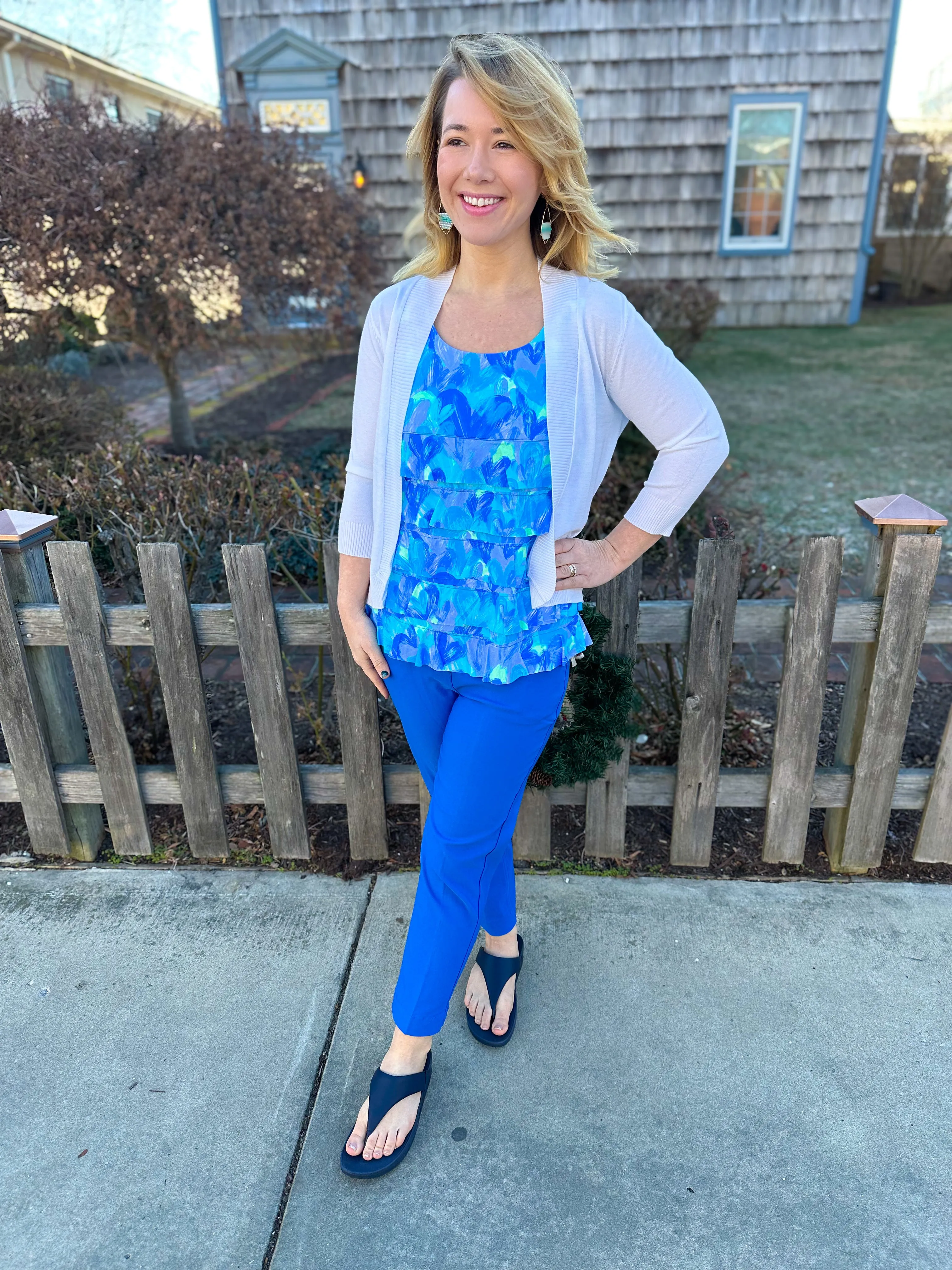 Beachtime by Lulu B Cha Cha Tank Blue Multicolor Heart