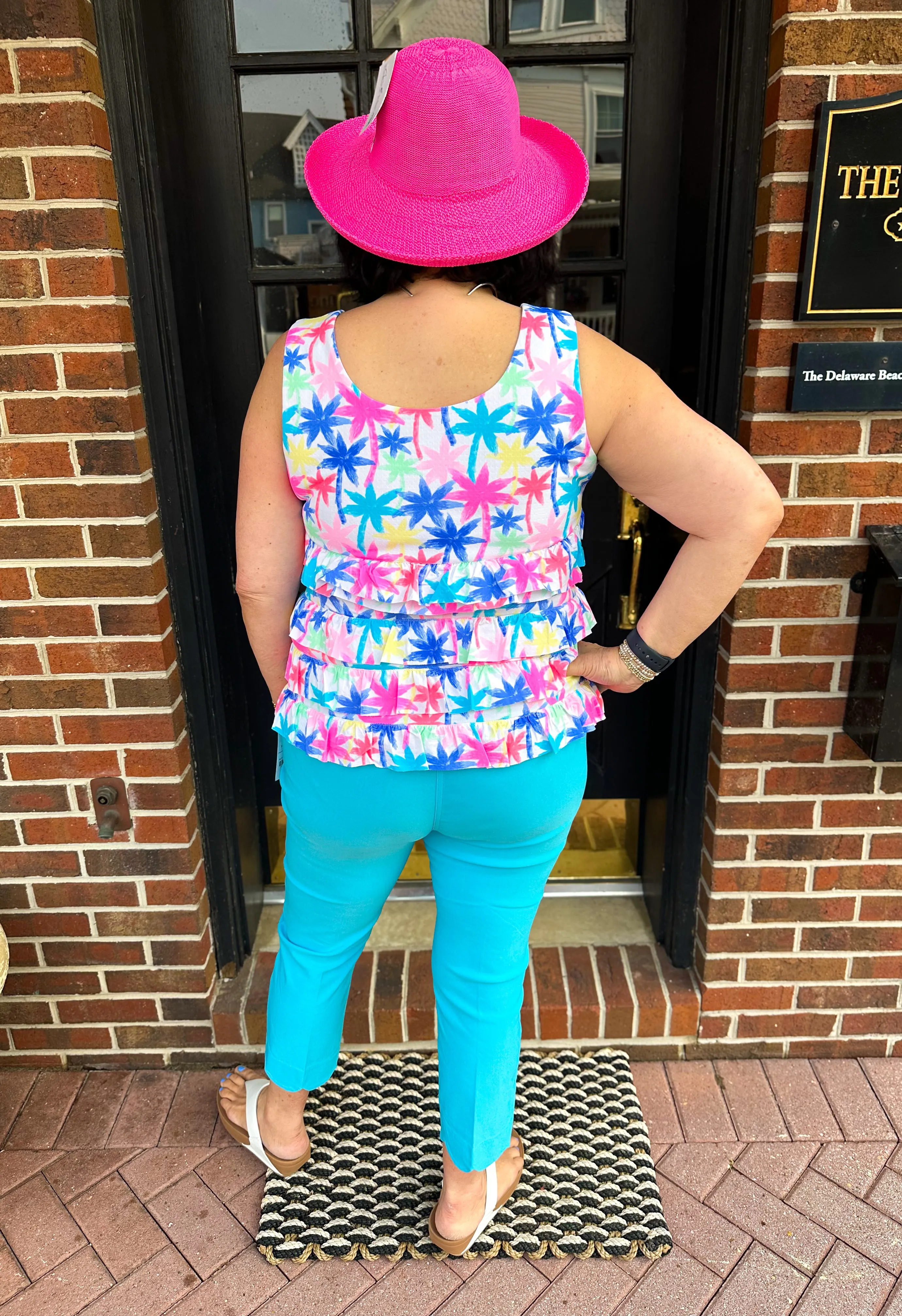 Beachtime by Lulu B Cha Cha Tank Bright Palm Tree