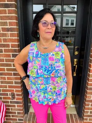 Beachtime by Lulu B Cha Cha Tank Modern Mosaic