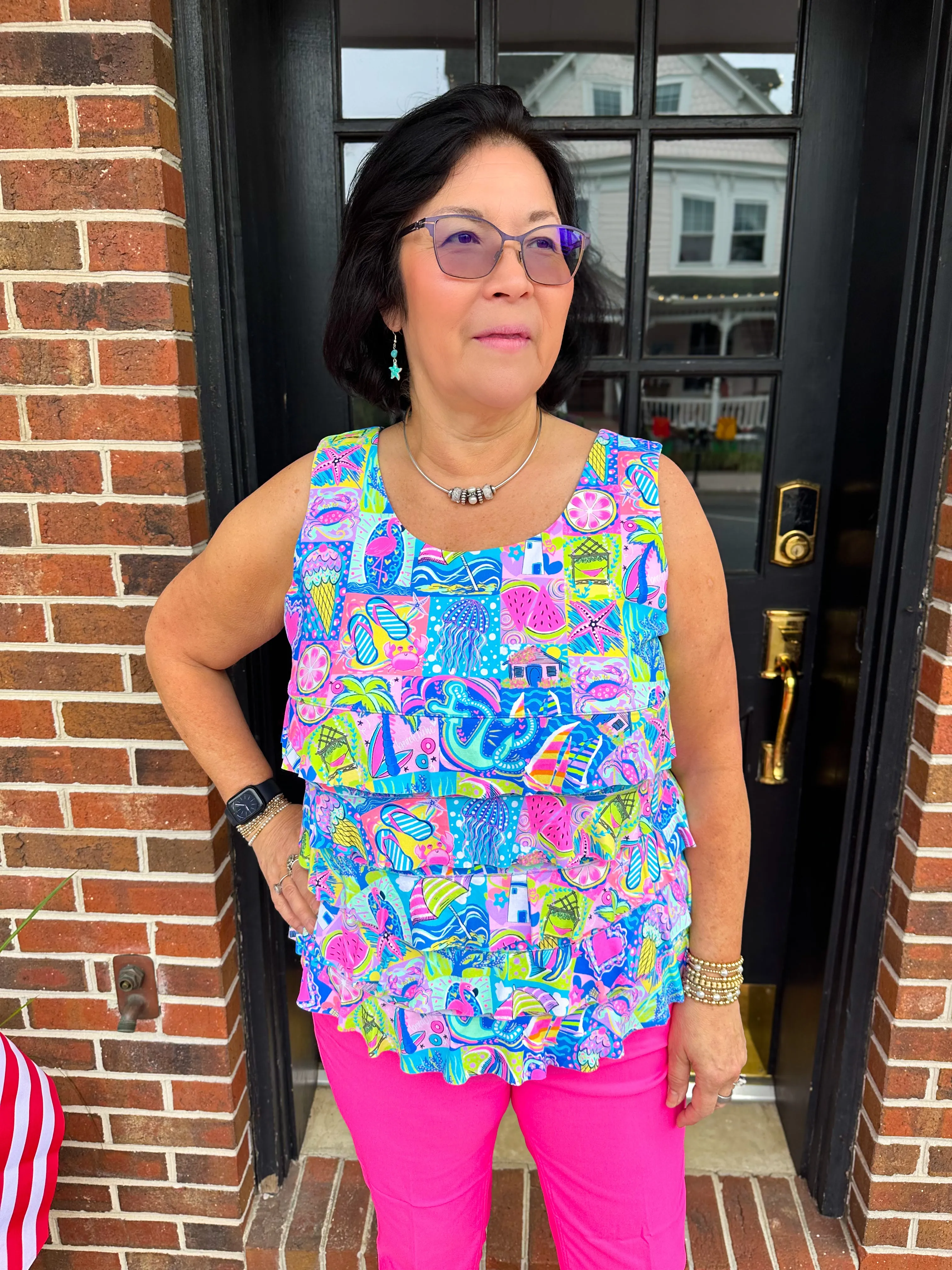 Beachtime by Lulu B Cha Cha Tank Modern Mosaic