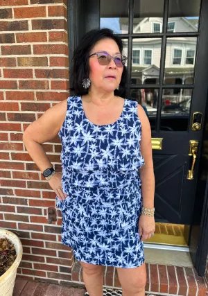 Beachtime by Lulu B Cha Cha Tank Navy Palm