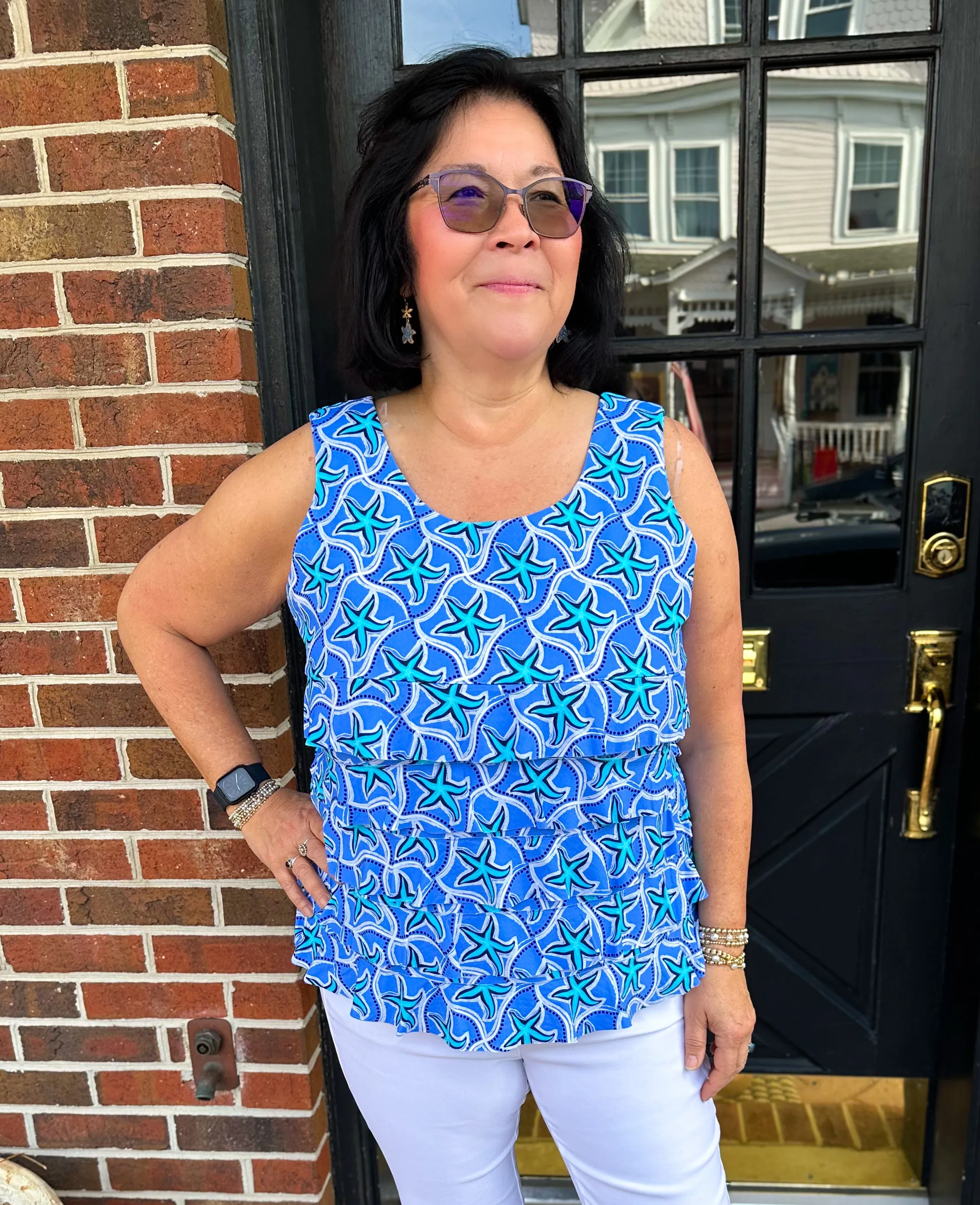 Beachtime by Lulu B Cha Cha Tank Starfish Blues