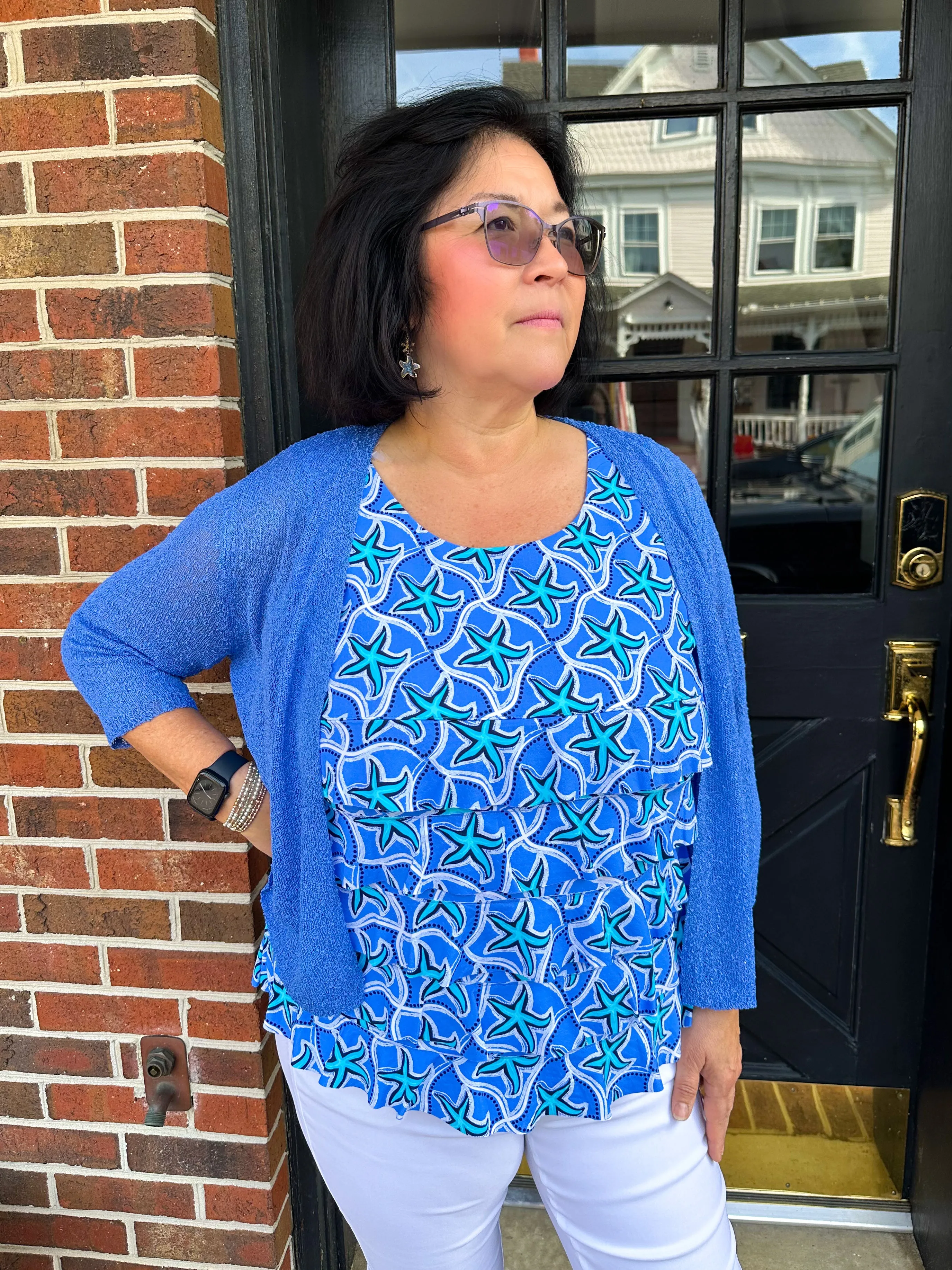 Beachtime by Lulu B Cha Cha Tank Starfish Blues