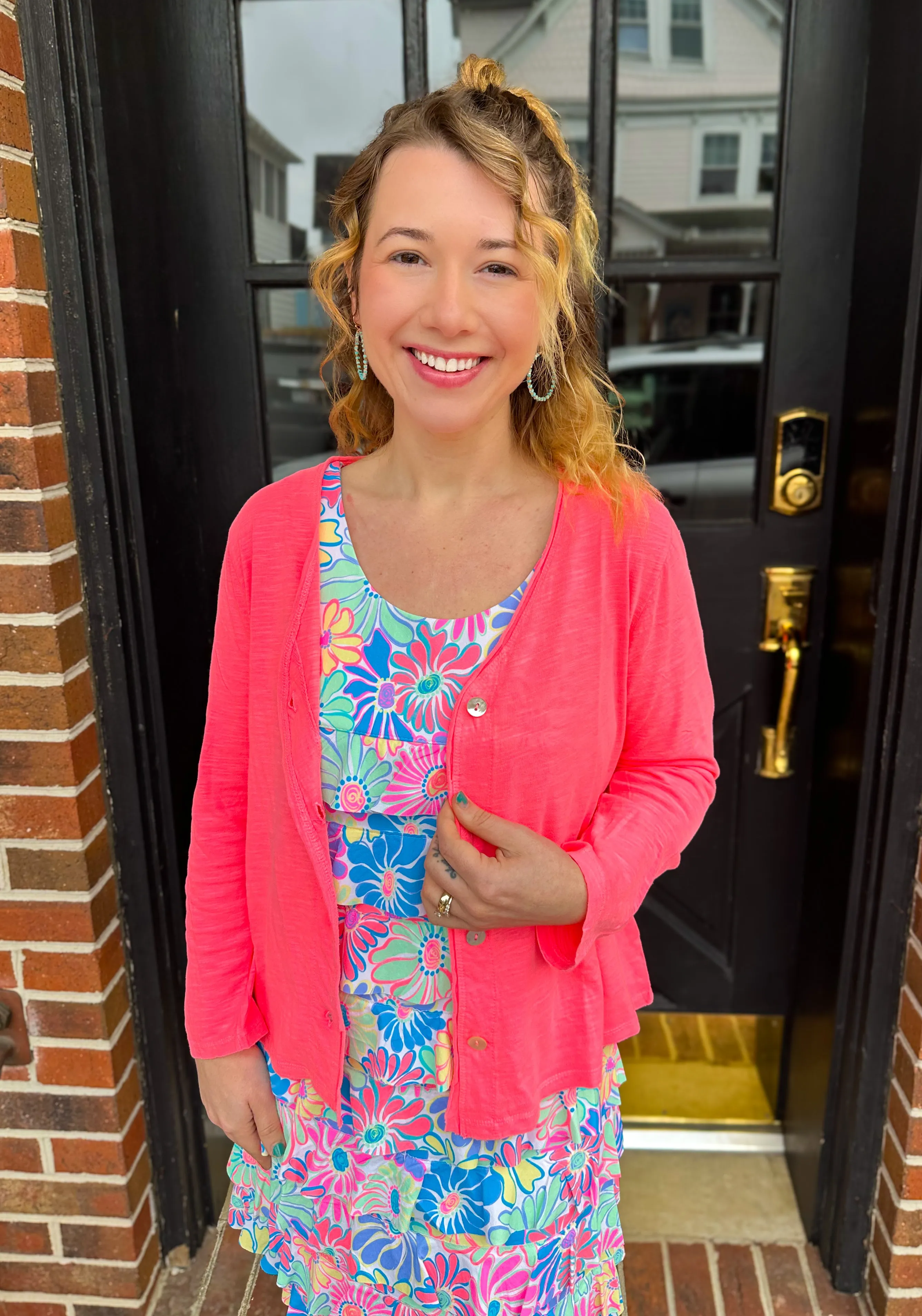 Beachtime by Lulu B Clear Coral Maria Cardigan