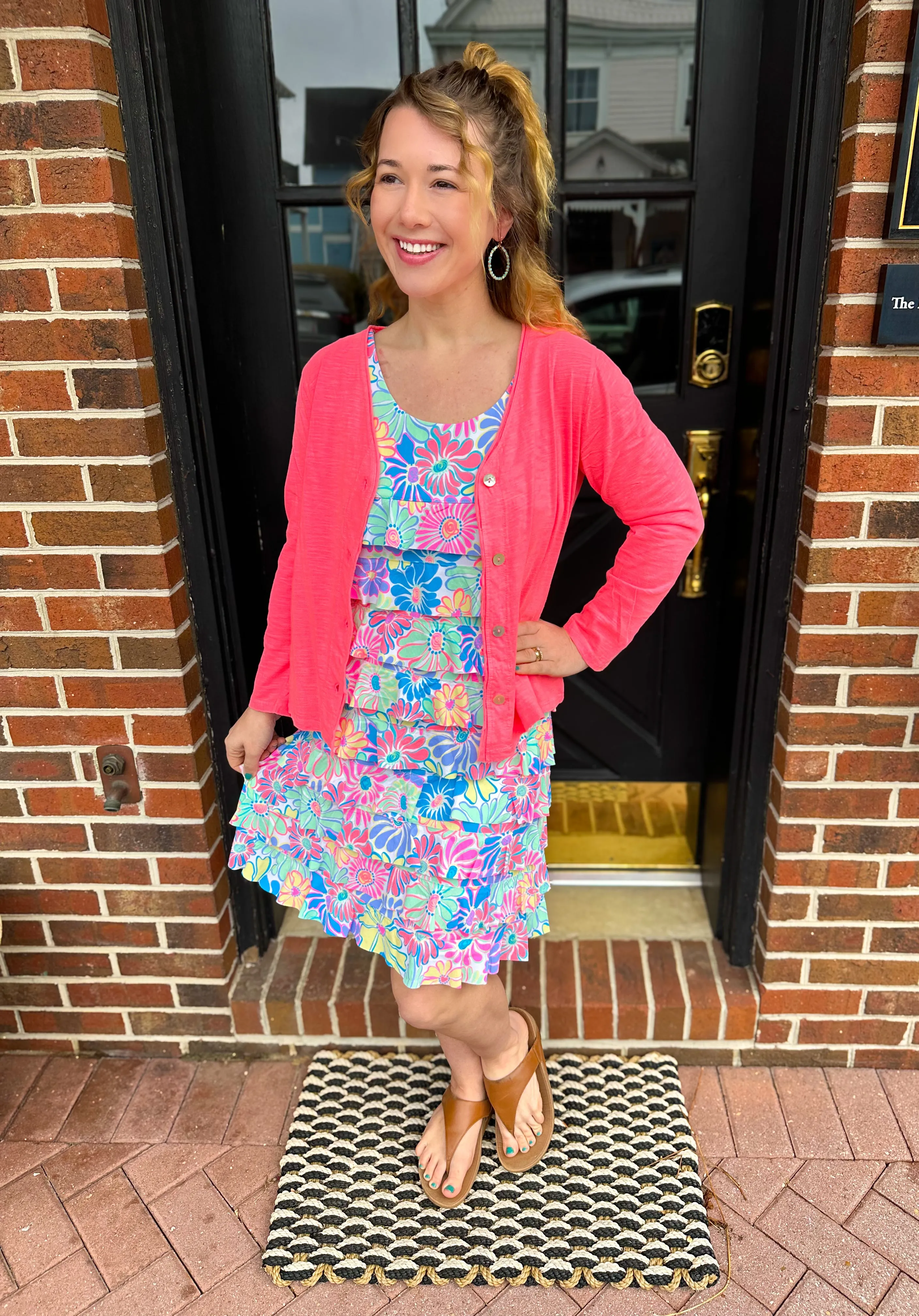 Beachtime by Lulu B Clear Coral Maria Cardigan