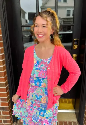 Beachtime by Lulu B Clear Coral Maria Cardigan