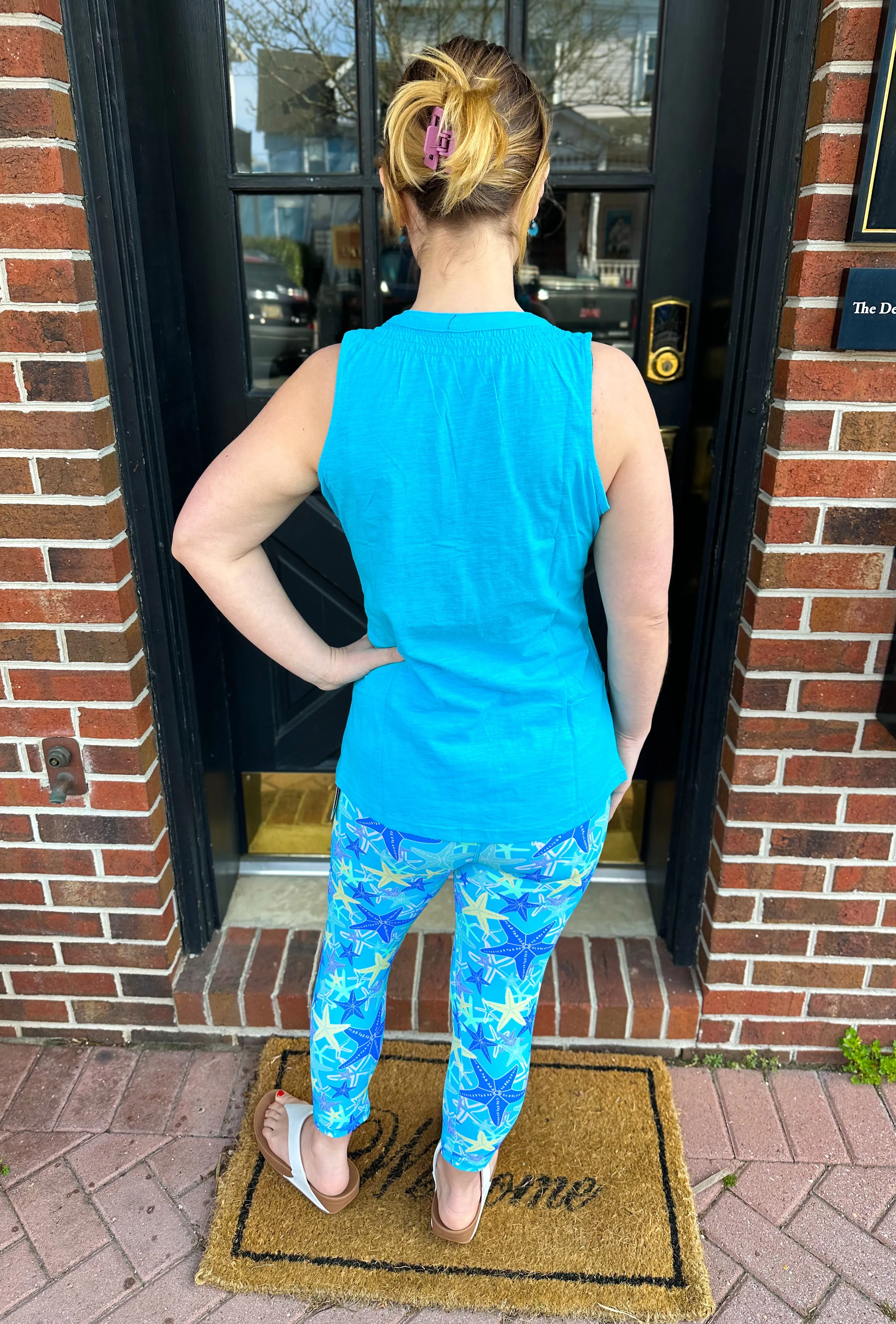 Beachtime by Lulu B Clear Turquoise Cotton Bella Tank