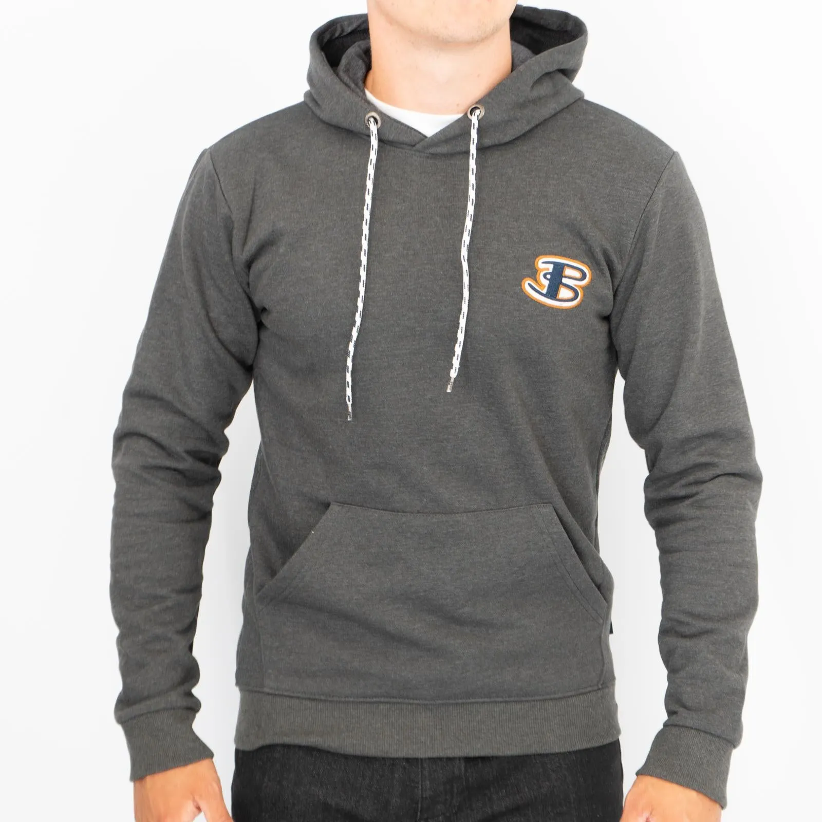Ben Sherman Mens Logo Hoodie Charcoal Grey