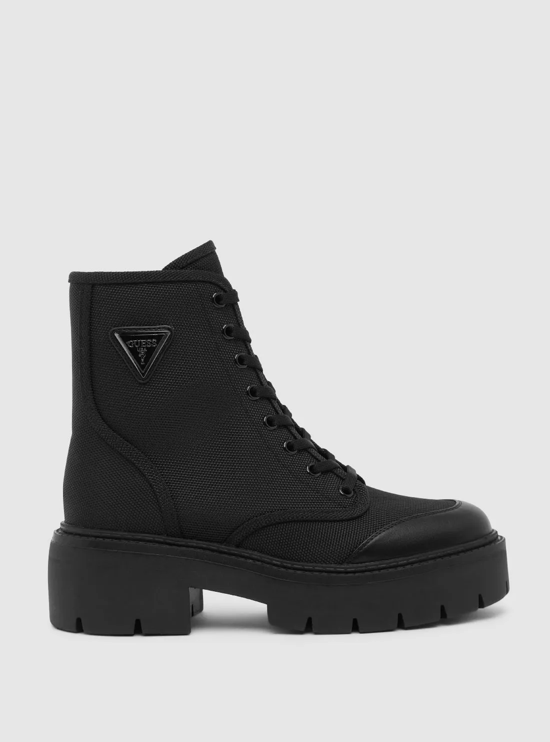 Black Shuna Lace Up Boots Guess