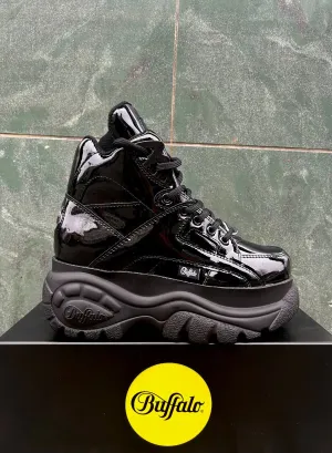Buffalo Classic 1340-14 2.0 Black Patent Black Patent Shiny Boots Shoes Platform Shoes 90s (Limited by ModeRockCenter)