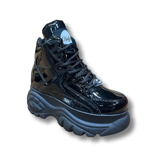 Buffalo Classic 1340-14 2.0 Black Patent Black Patent Shiny Boots Shoes Platform Shoes 90s (Limited by ModeRockCenter)