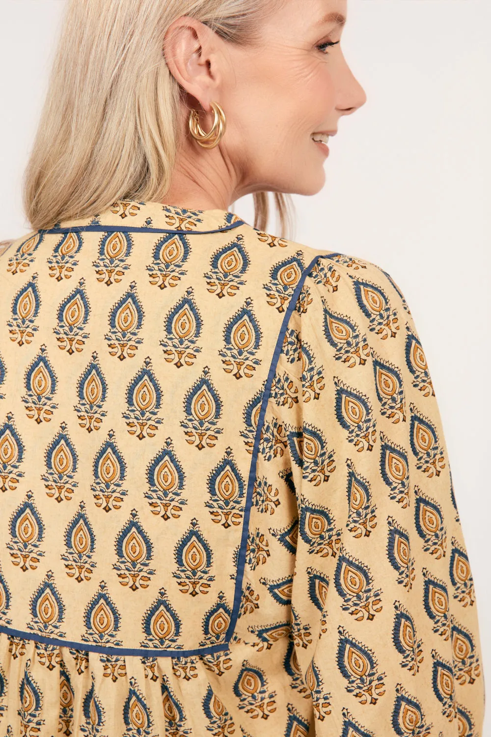 Cairo Boho Blouse in Paisley Plumes Adrift