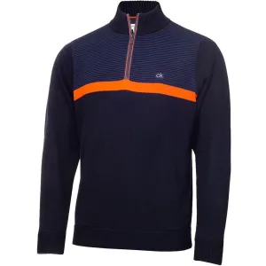Calvin Klein Magnet 1/2 Zip Lined Sweater - Navy/Blaze