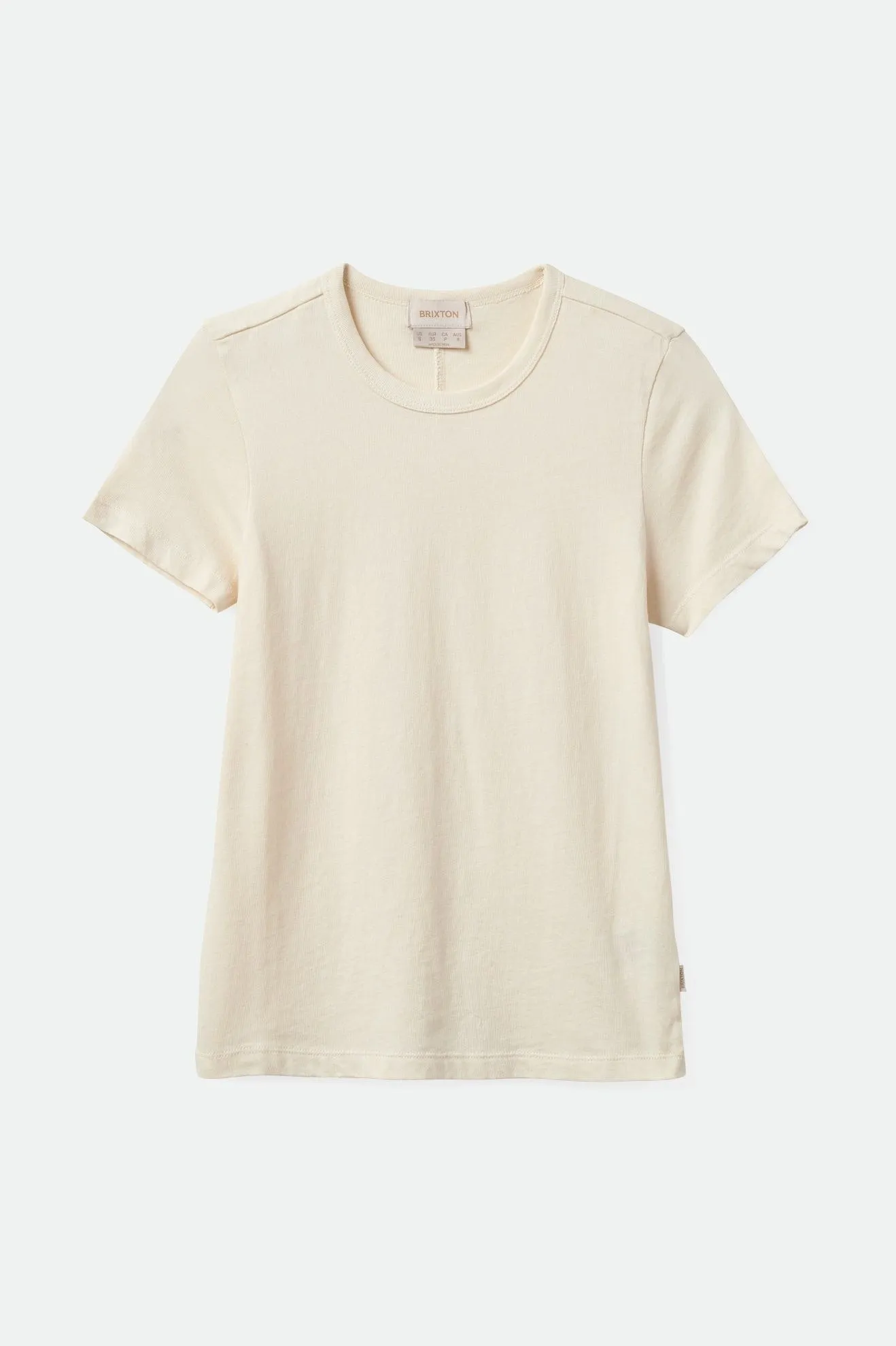Carefree Organic Garment Dye Slim Crew T-Shirt - White Smoke Brixton