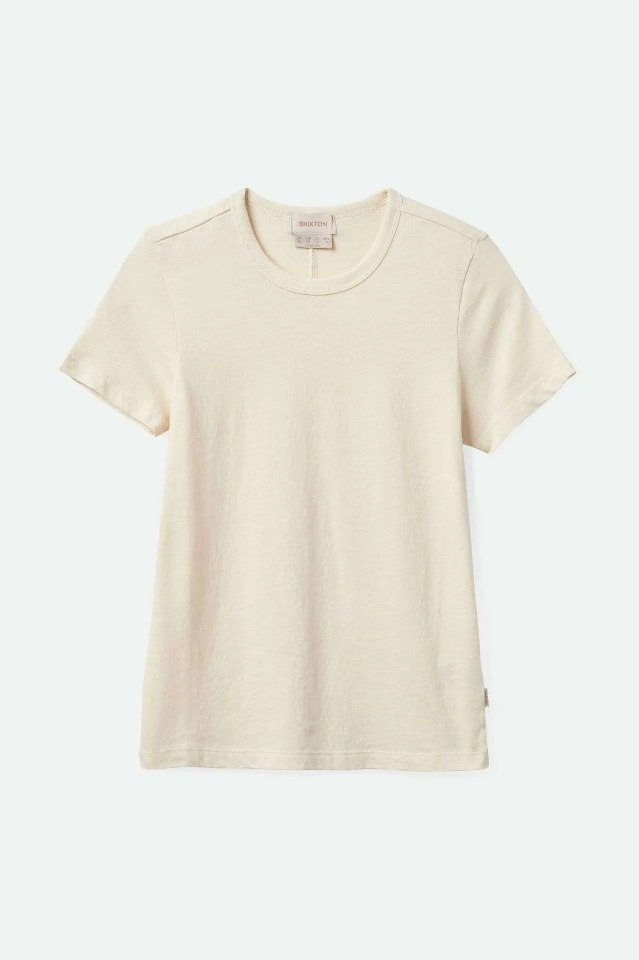 Carefree Organic Garment Dye Slim Crew T-Shirt - White Smoke Brixton