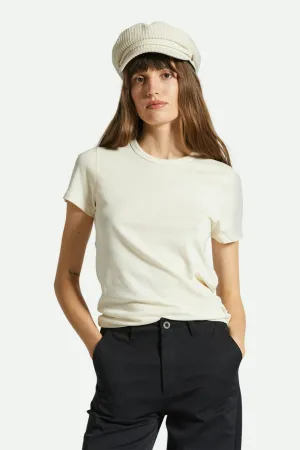 Carefree Organic Garment Dye Slim Crew T-Shirt - White Smoke Brixton