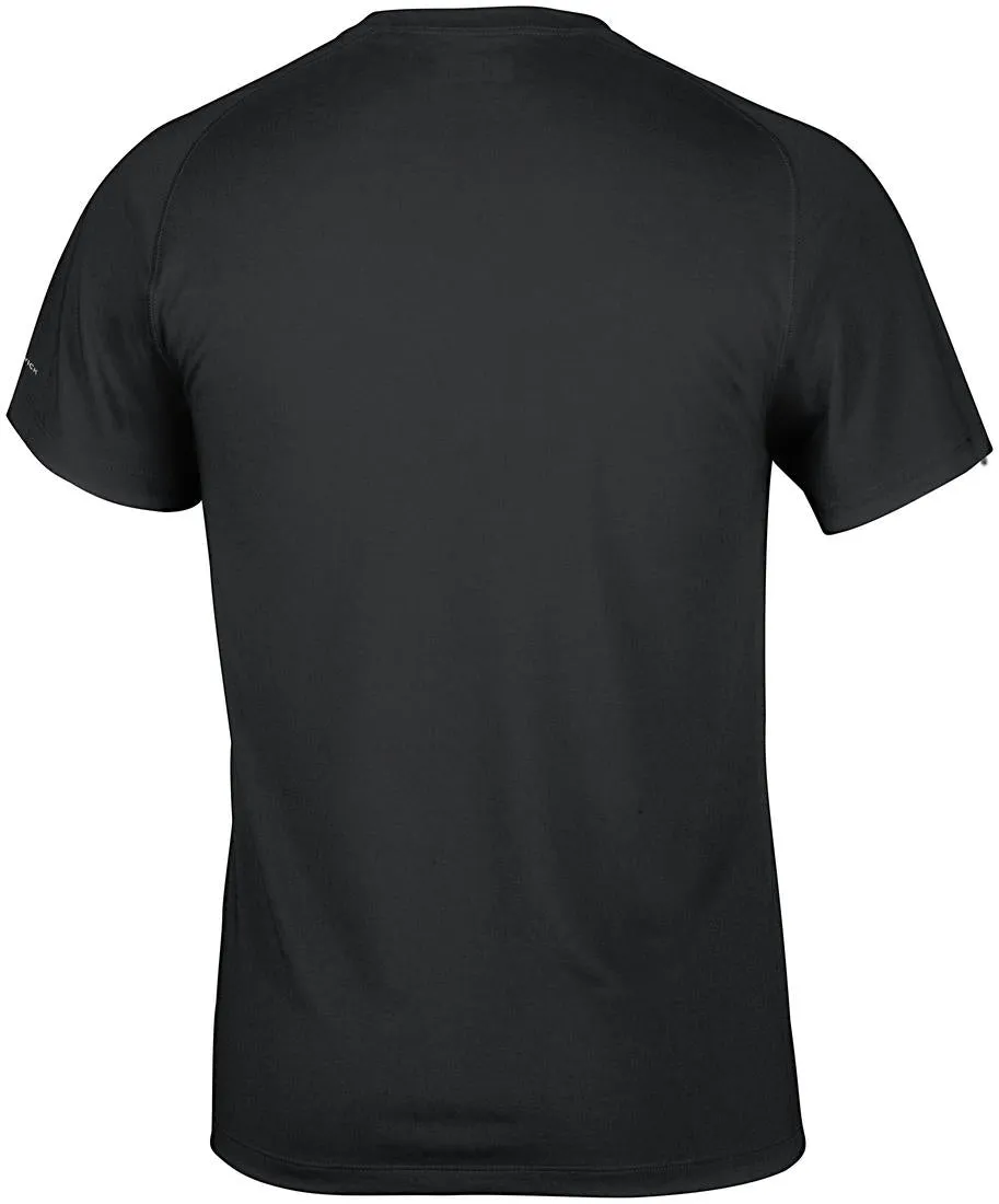 Columbia Men Black Omni-Wick Mountain Tech Logo S S Crew Tshirt