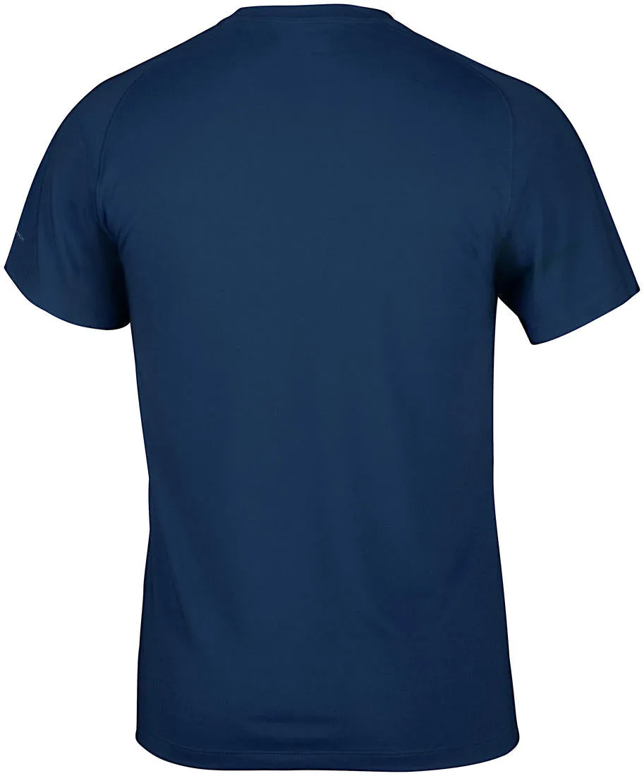 Columbia Men Blue Omni-Wick Mountain Tech Logo S S Crew Tshirt