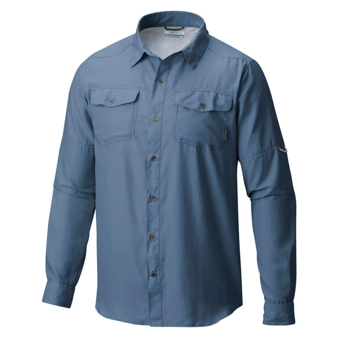 Columbia Men Blue Omni-Wick Pilsner Peak II Long Sleeve Shirt