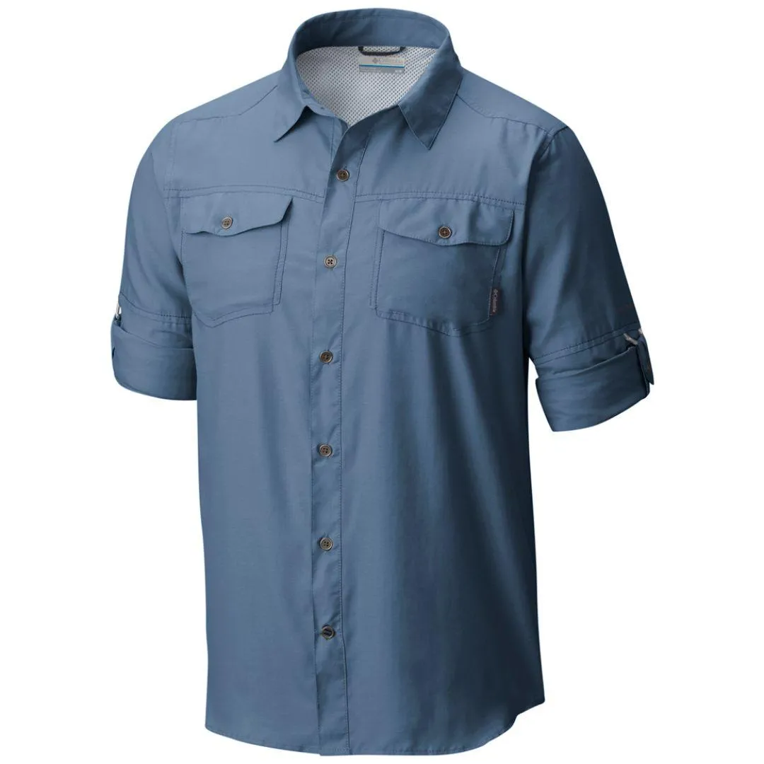 Columbia Men Blue Omni-Wick Pilsner Peak II Long Sleeve Shirt