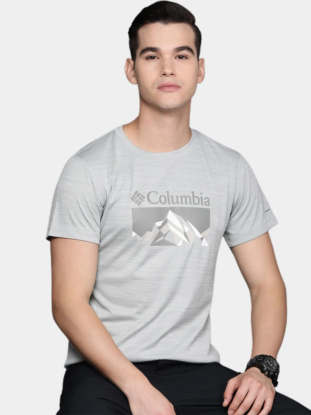Columbia Men Grey Omni-Freeze Zero Rules Graphic Tshirt