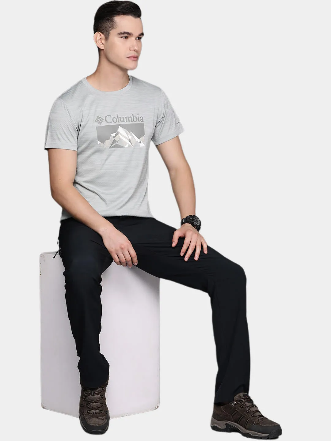 Columbia Men Grey Omni-Freeze Zero Rules Graphic Tshirt