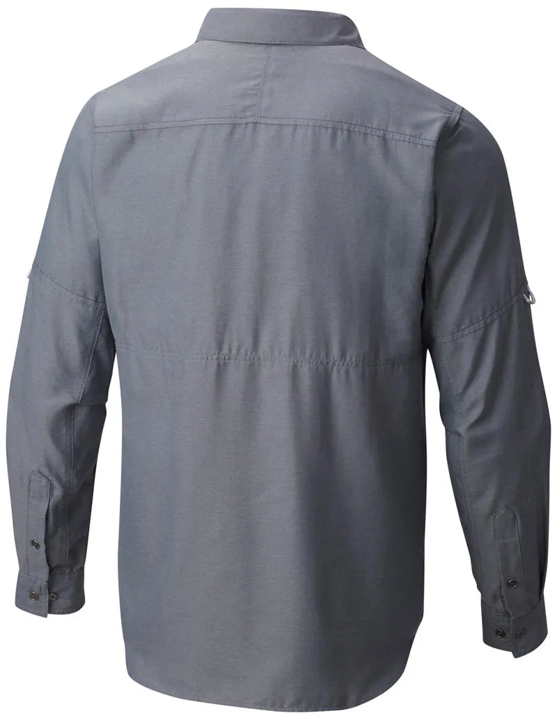 Columbia Men Grey Omni-Wick Pilsner Peak II Long Sleeve Shirt