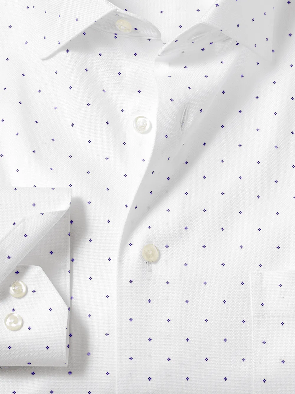 Comfort Stretch Non-Iron Geometric Dress Shirt - White/purple