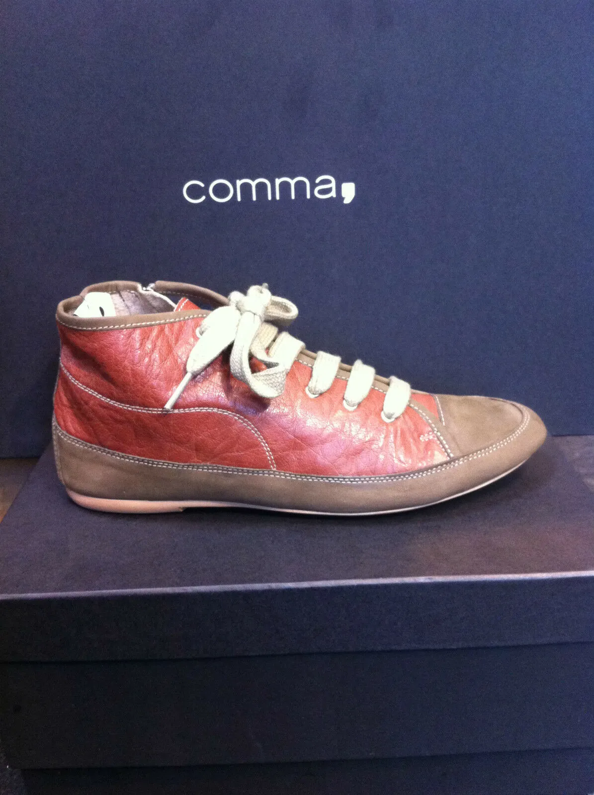 Comma, women's shoes, casual shoes, sneaker shoes, genuine leather brown
