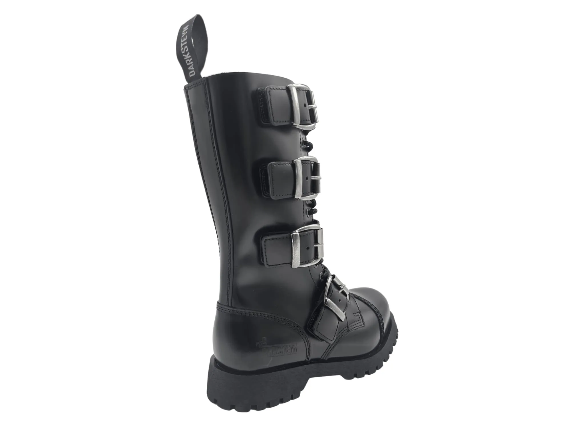 Darksteyn Shoes 14 Eye 4 Buckle Ranger Premium Boots Black