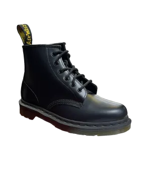 Dr. Martens 6-Loch Stiefel 101 Schwarz Black Echtleder Smooth ohne gelbe Naht
