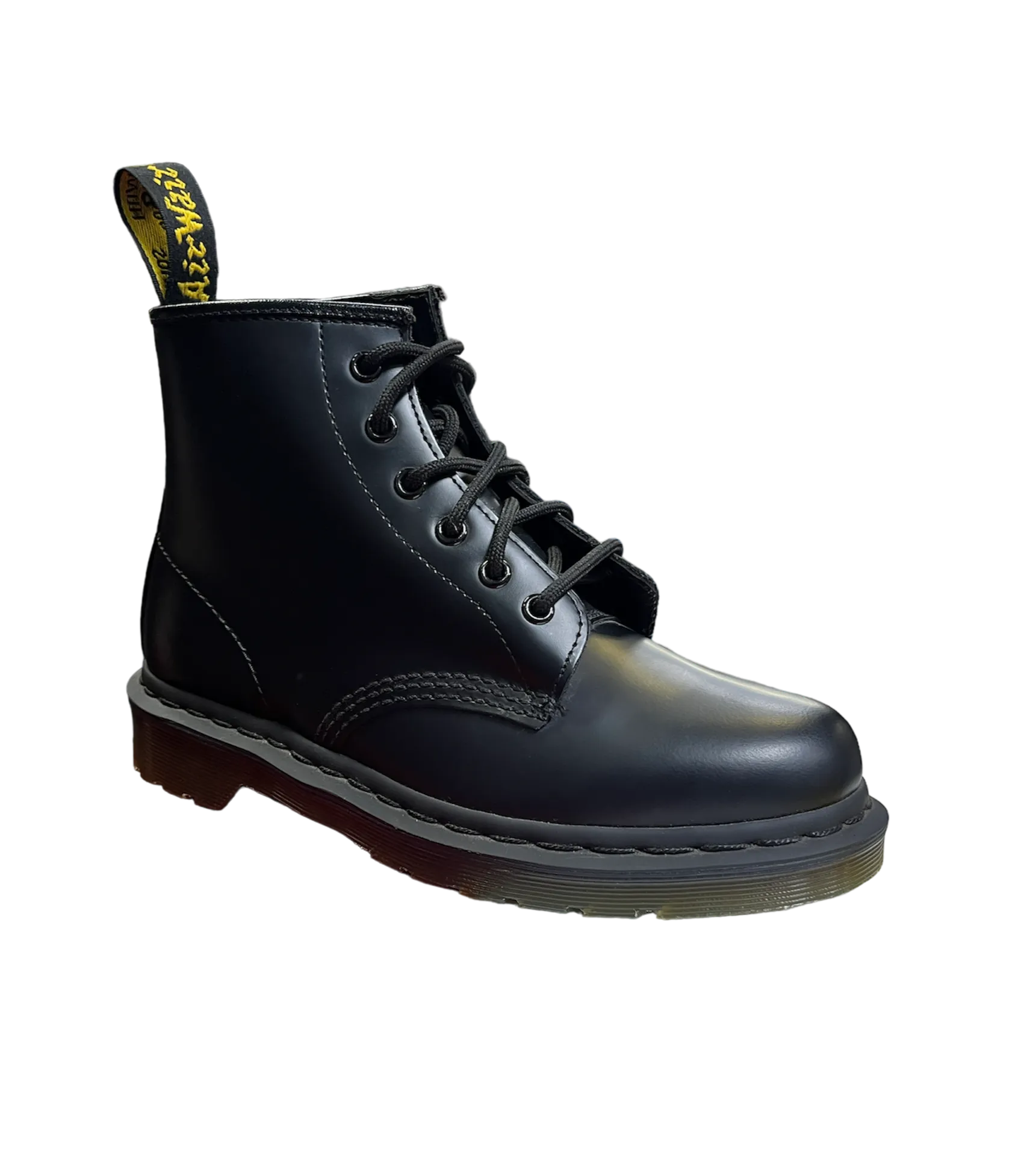 Dr. Martens 6-Loch Stiefel 101 Schwarz Black Echtleder Smooth ohne gelbe Naht