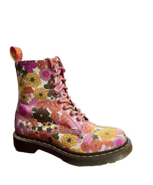 Dr.Martens 8-Loch Stiefel 1460 PASCAL Pink Rose Daisy Echtleder Blumenmuster