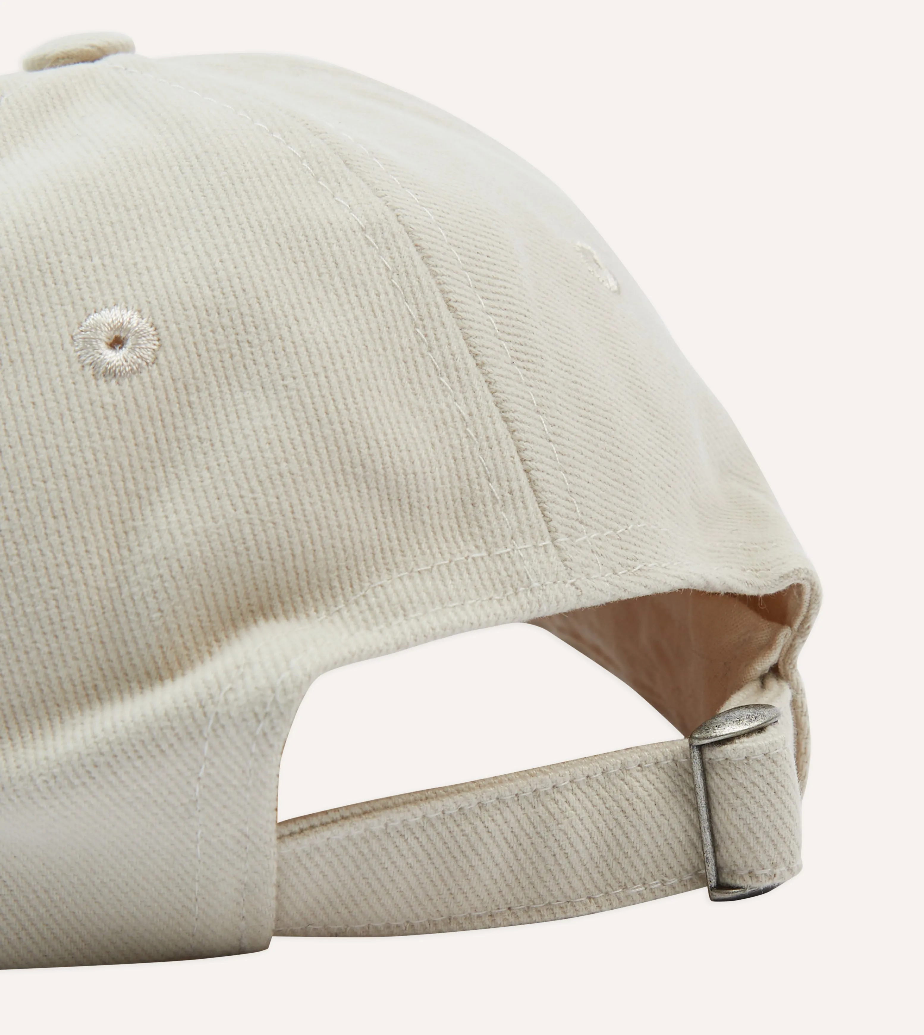 Ecru Peacock Emblem Cotton Baseball Cap