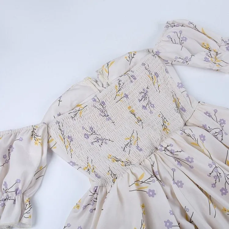 FLORAL THEMED OFF SHOULDER MINI DRESS Gloria Lanvin
