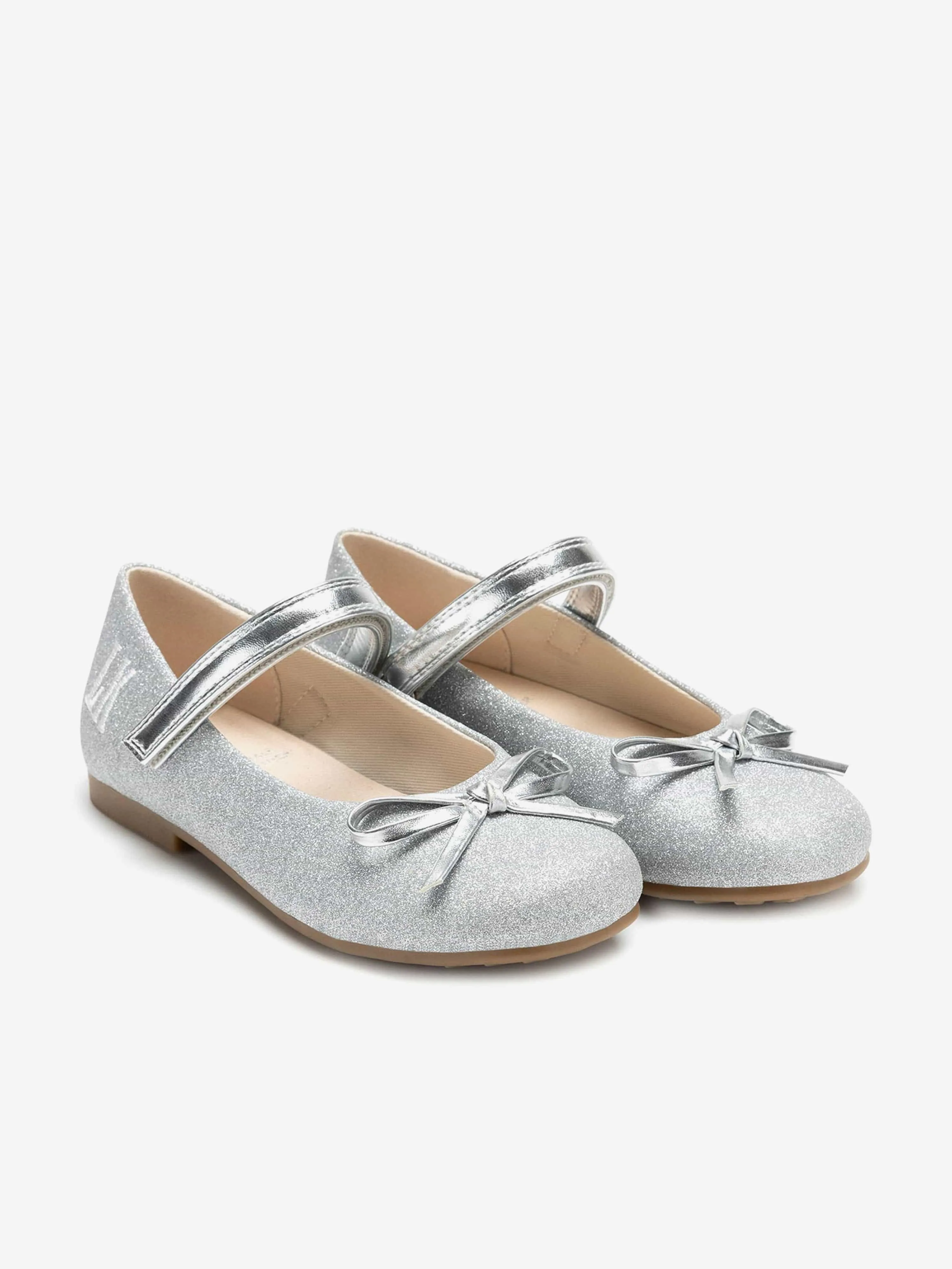 Girls Erica Ballerina Shoes in Silver