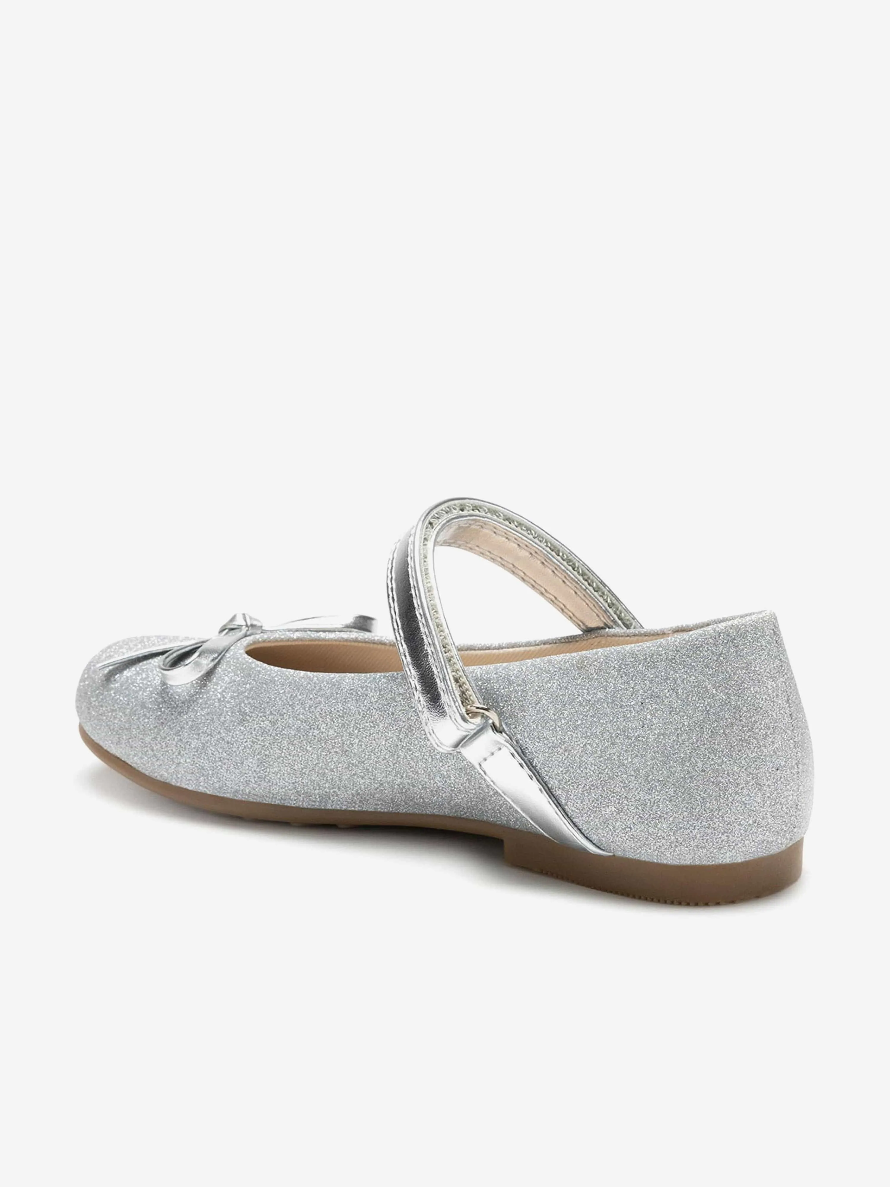 Girls Erica Ballerina Shoes in Silver