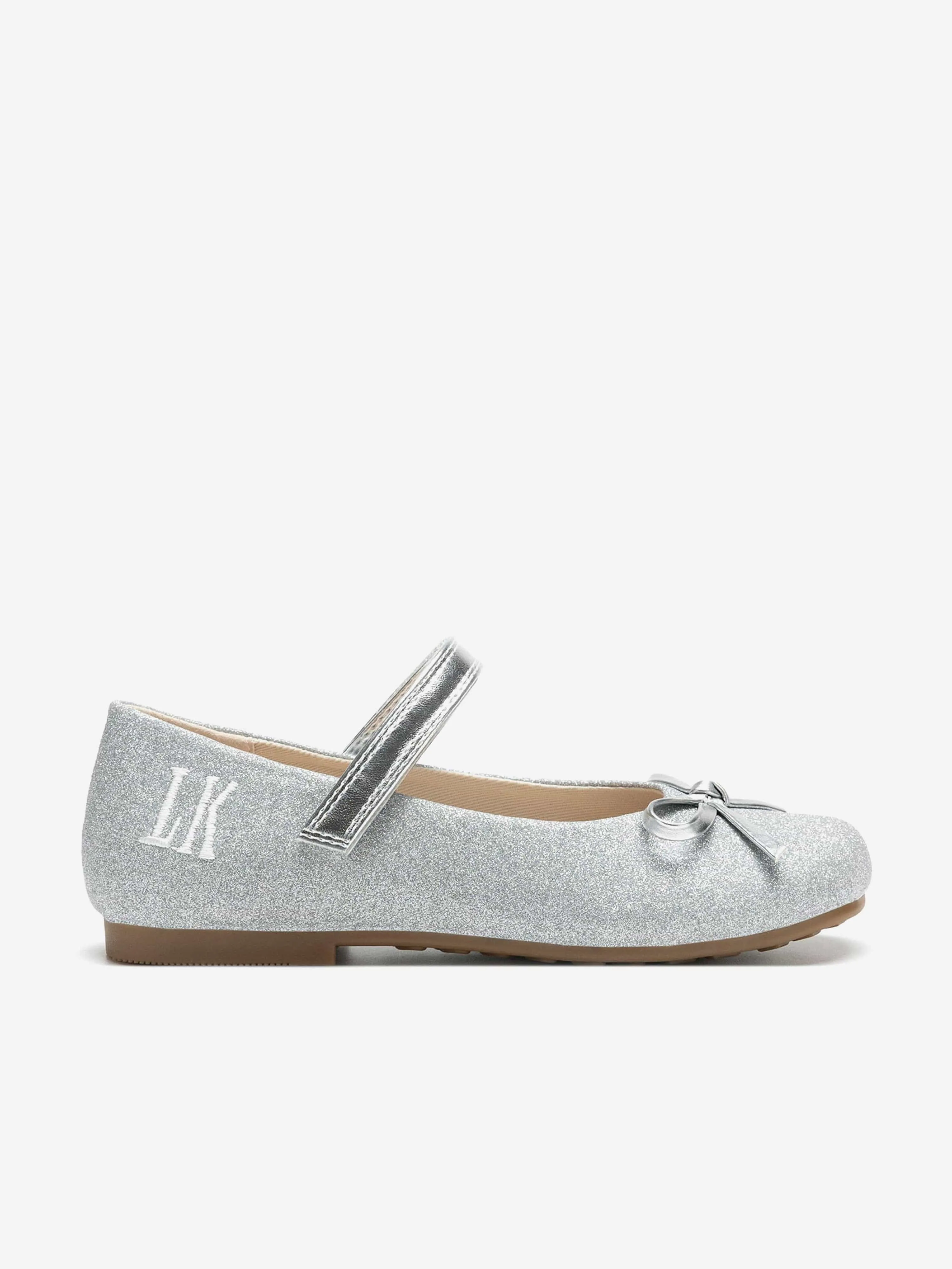 Girls Erica Ballerina Shoes in Silver