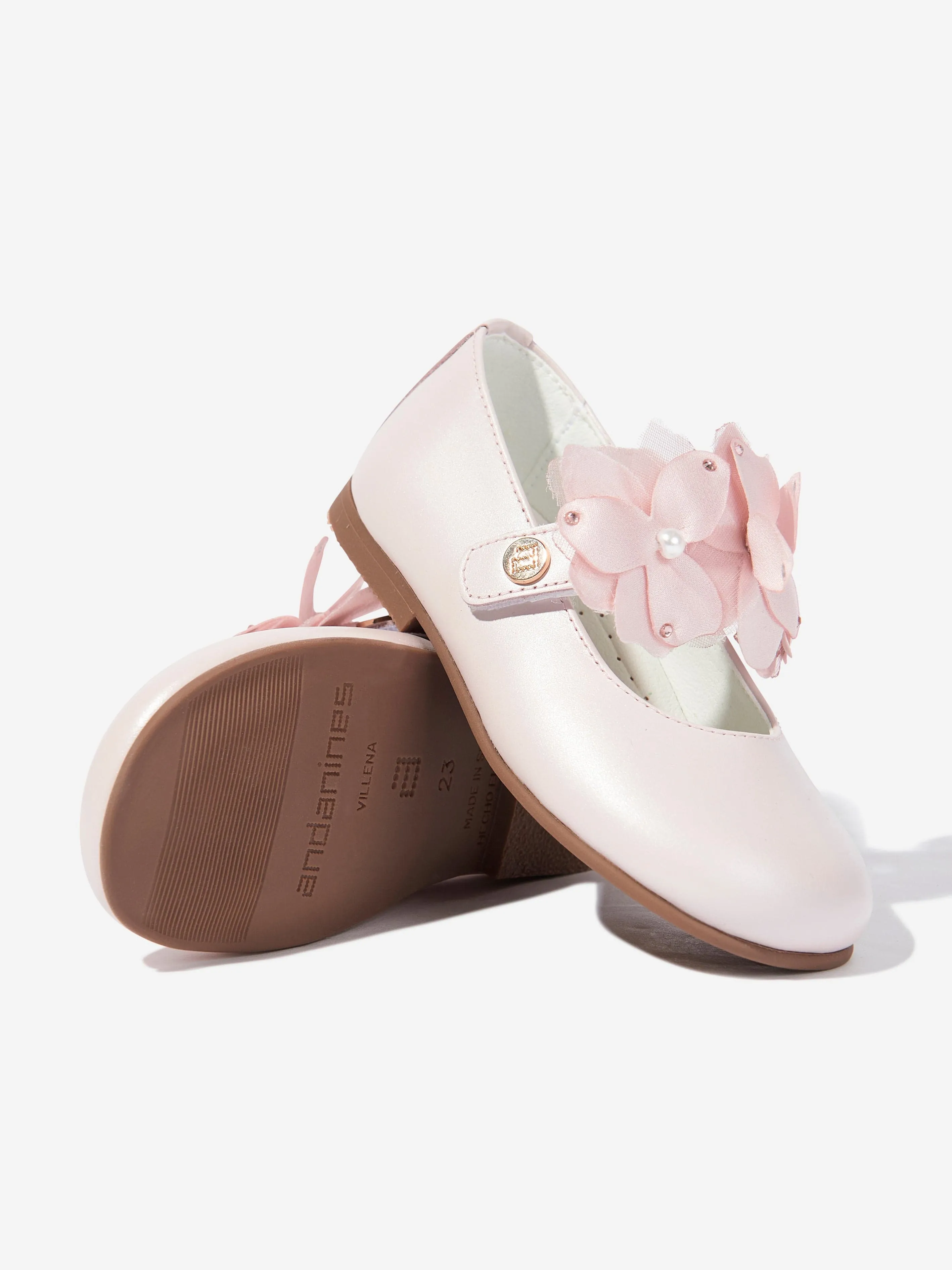 Girls Flower Shoes in Pink