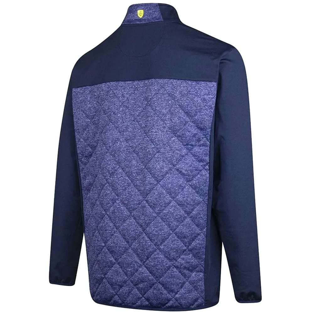 Island Green 1/4 Zip Wind Jacket - Navy/Marine Marl/Lime