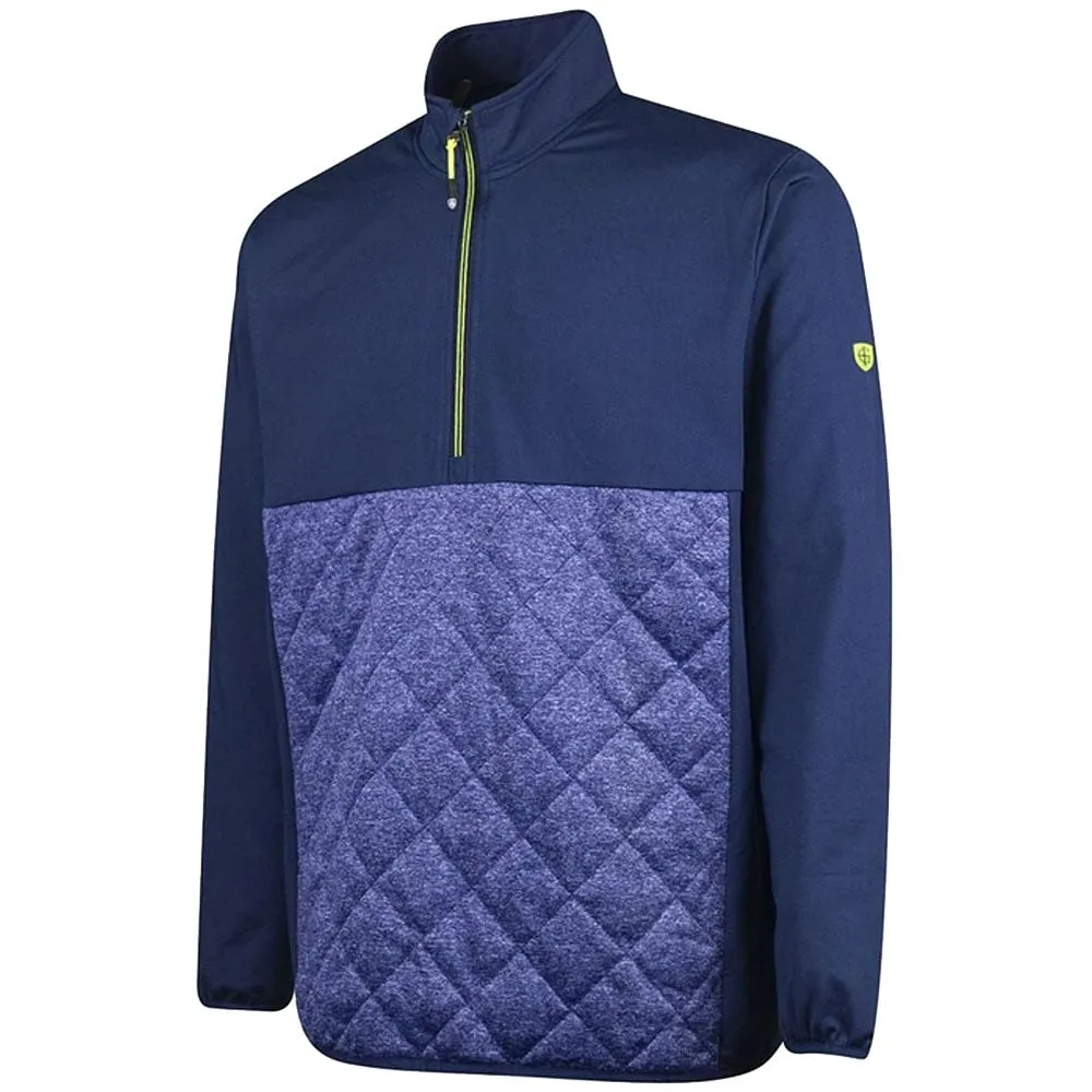 Island Green 1/4 Zip Wind Jacket - Navy/Marine Marl/Lime