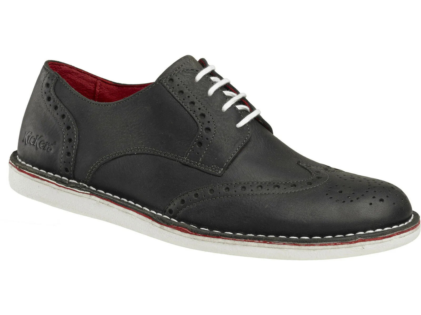 KICKERS Shoes Urbania Black Noir - lace-up shoes - leather -