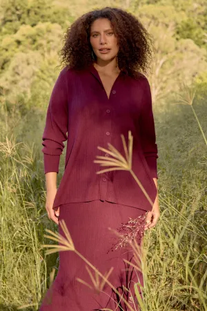 Knitted Cardigan in Plum Adrift