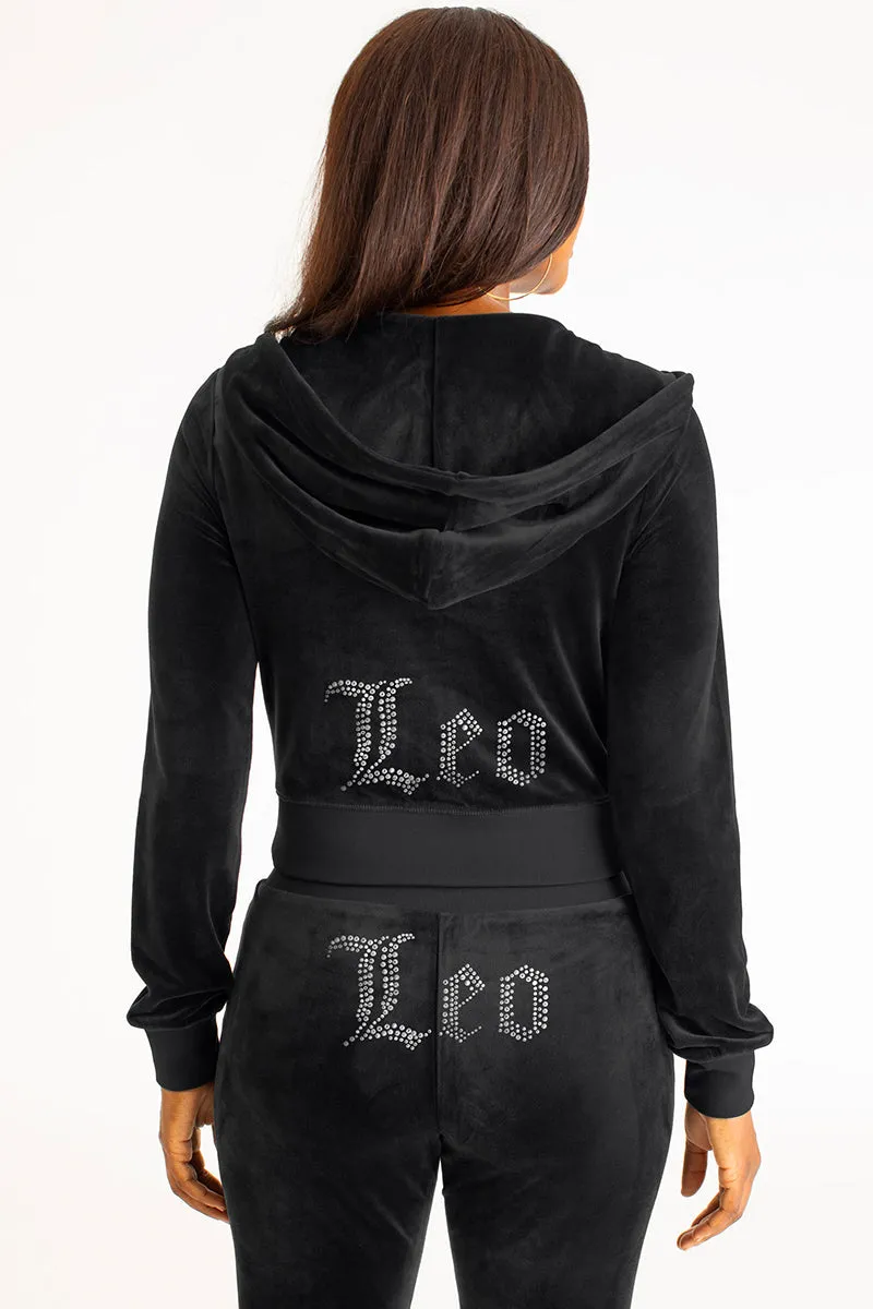 Leo Big Bling Velour Hoodie Juicy Couture