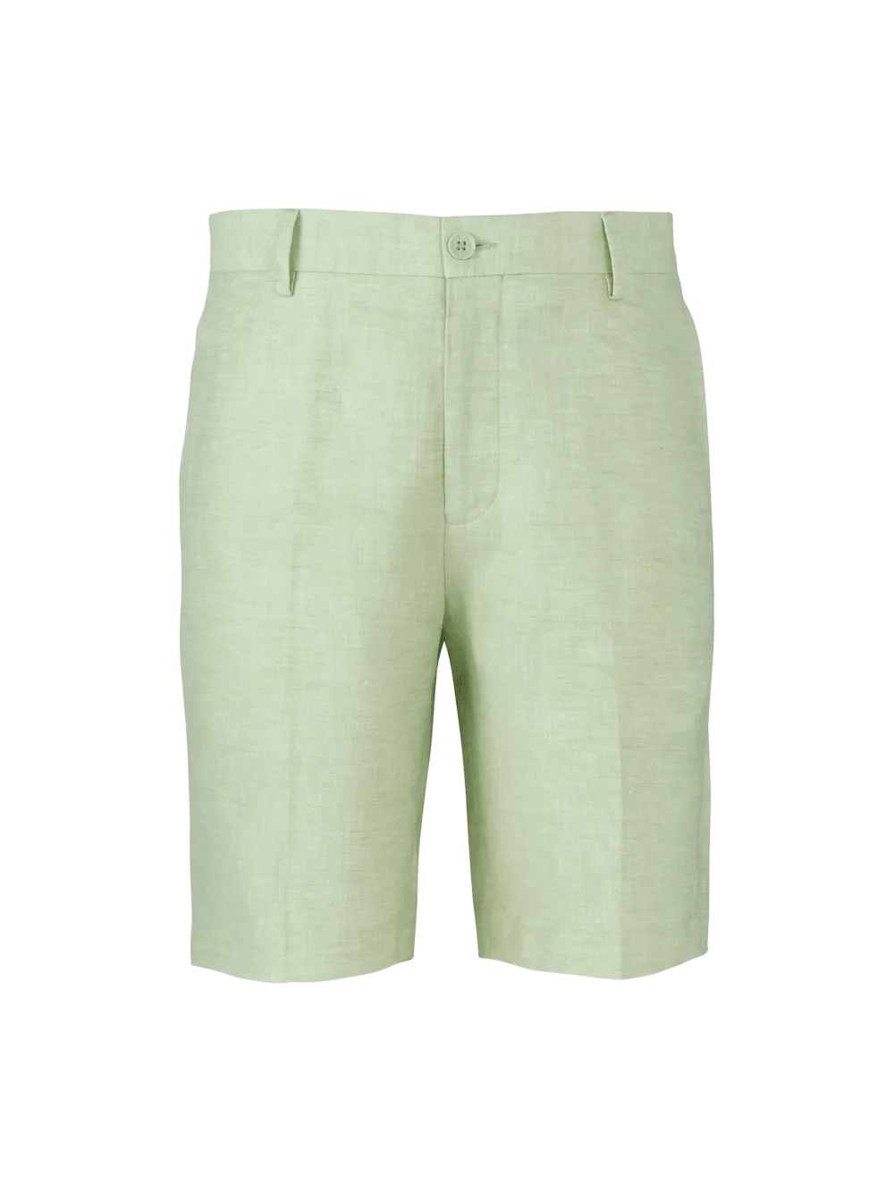 Linen Chambray Twill Flat Front Shorts - Khaki